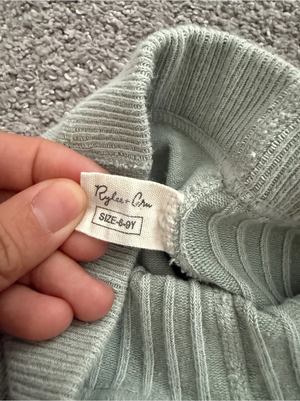 Rylee & Cru Sage Ribbed Tights Size 6-9